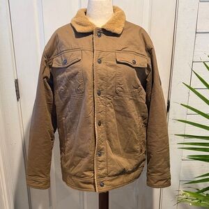 Men's Brown Sherpa-Lined Jacket